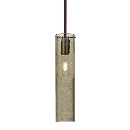 Besa Lighting Juni 16 Stem Pendant, Latte Bubble, Bronze, 1x60W Incandescent 1TT-JUNI16LT-BR